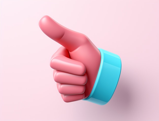3d rendering of hand showing thumbs up