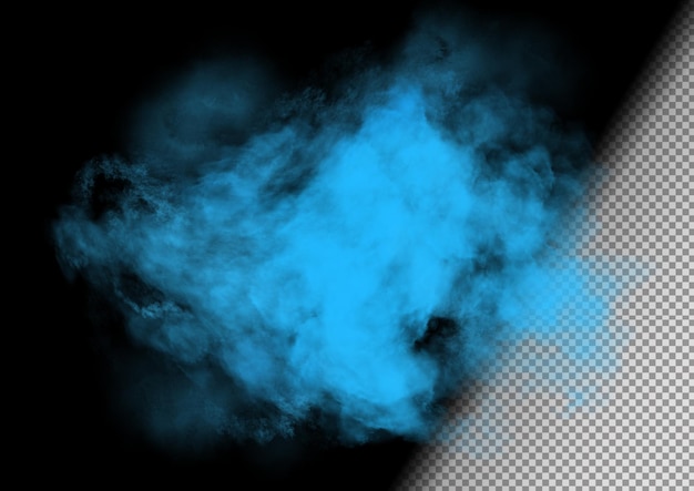 Free PSD blue dust over transparent surface