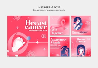 Breast Cancer Awareness Month social media posts
