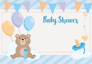 Teddy bear baby shower invitations