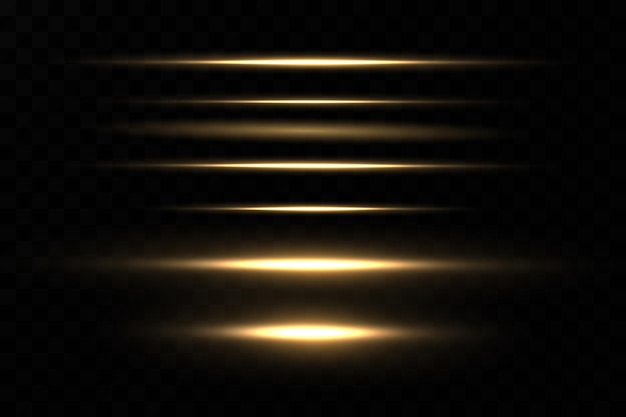 Vector golden neon line light effect vector laser