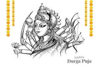 Durga Puja drawing