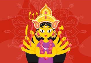 Durga Puja cartoon