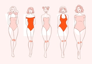 Woman body drawings