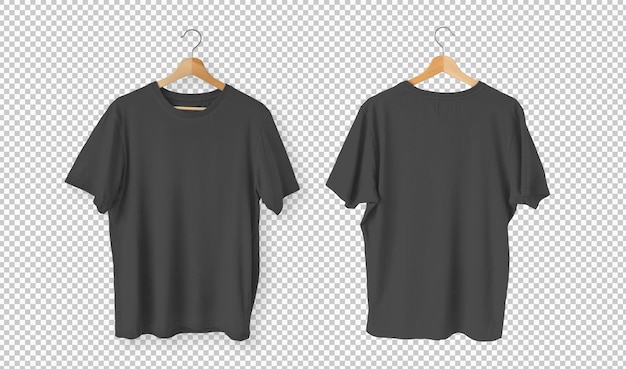 Free PSD isolated pack of black tshirts front view