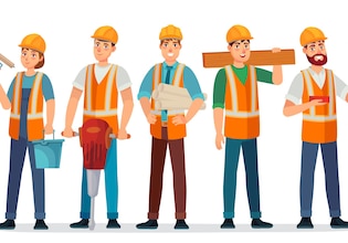 construction worker cartoons