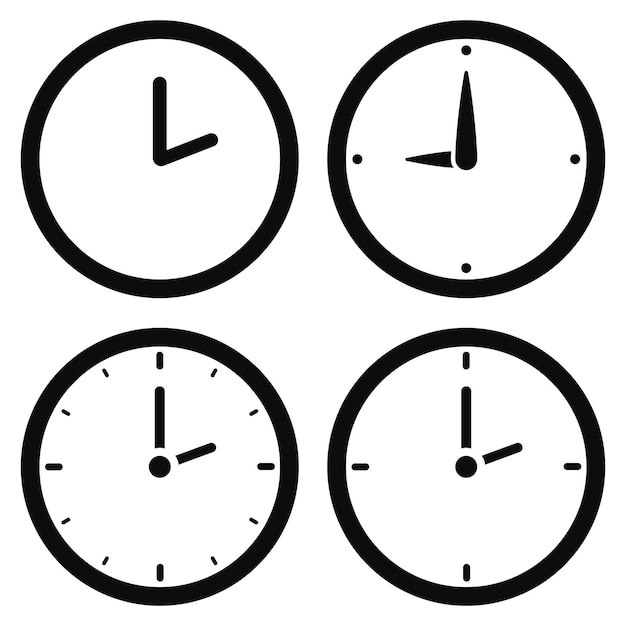 Free vector set of glyph clocks