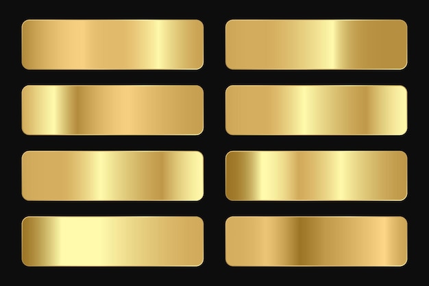 Vector vector set of gold and bronze metal gradients
