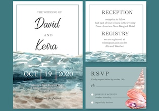 Beach wedding invitations