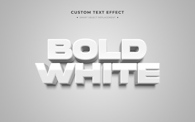 Free PSD white bold 3d text effect